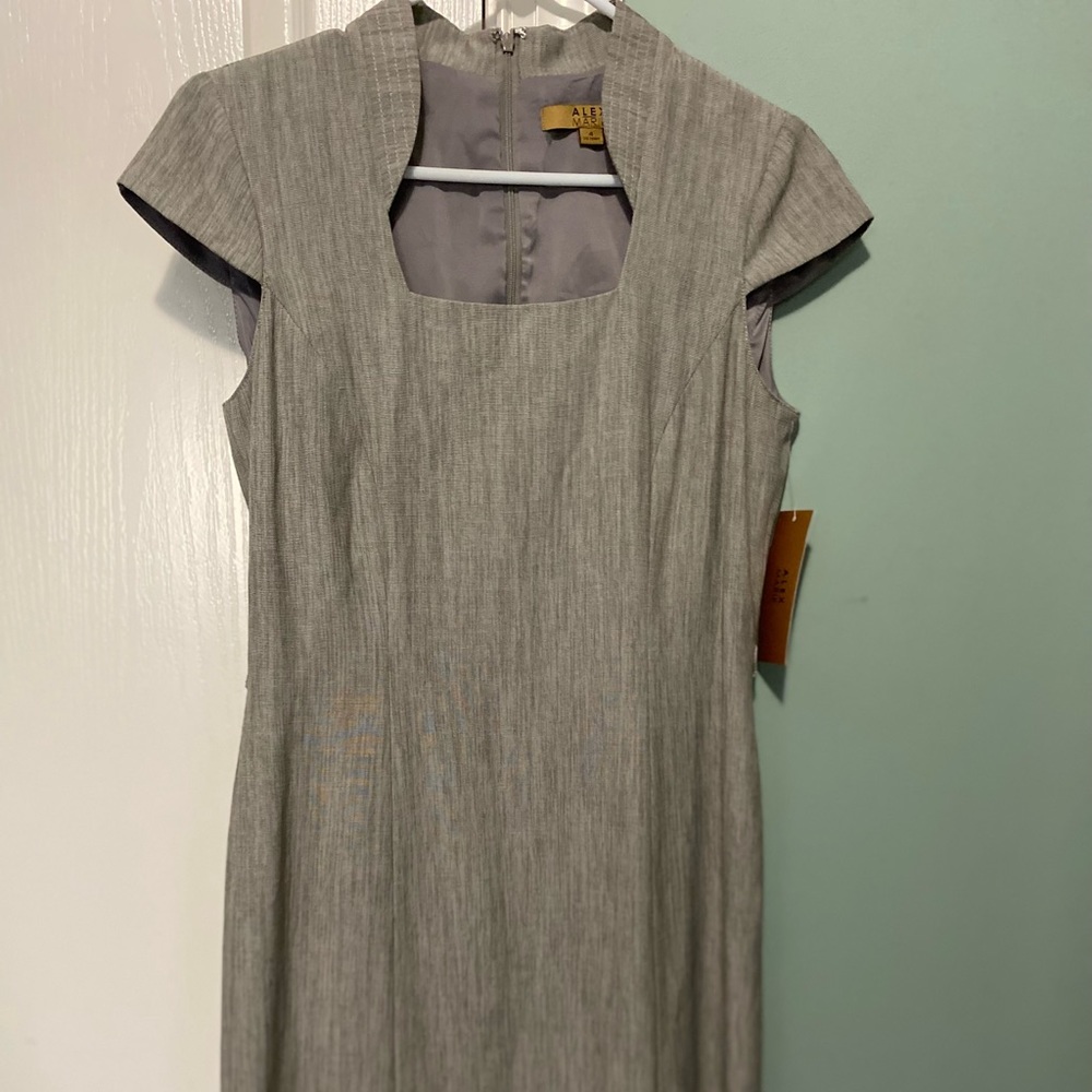 Alex Marie Taupe/Ivory Business Dress